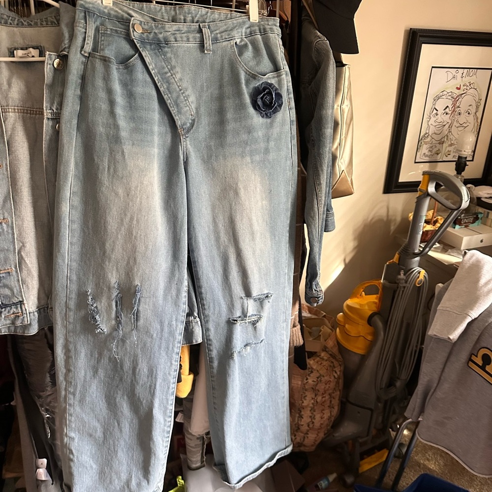 Fashion Nova Light Blue Flare Jeans